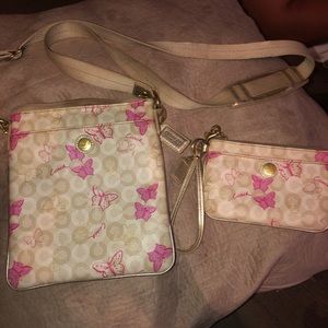 Coach crossbody and wristlet